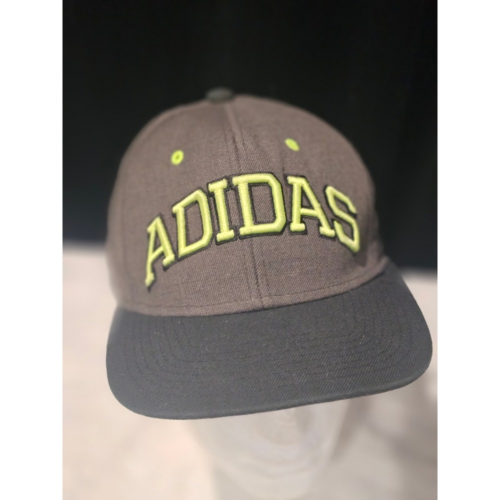 Adidas Climalite Snapback Hat Grey Neon Green Embroidered Cap Men's OSFM